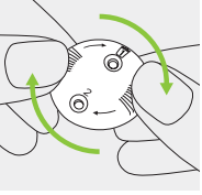 A drawing of a round object with a face and arrows  Description automatically generated
