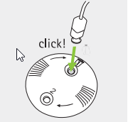 A drawing of a circular object with a green arrow pointing to the center  Description automatically generated