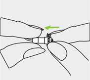 A drawing of a hand holding a small piece of wire  Description automatically generated