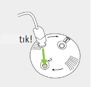 A smoke detector with a cable  Description automatically generated