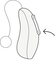 Illustration representing a hearing aid